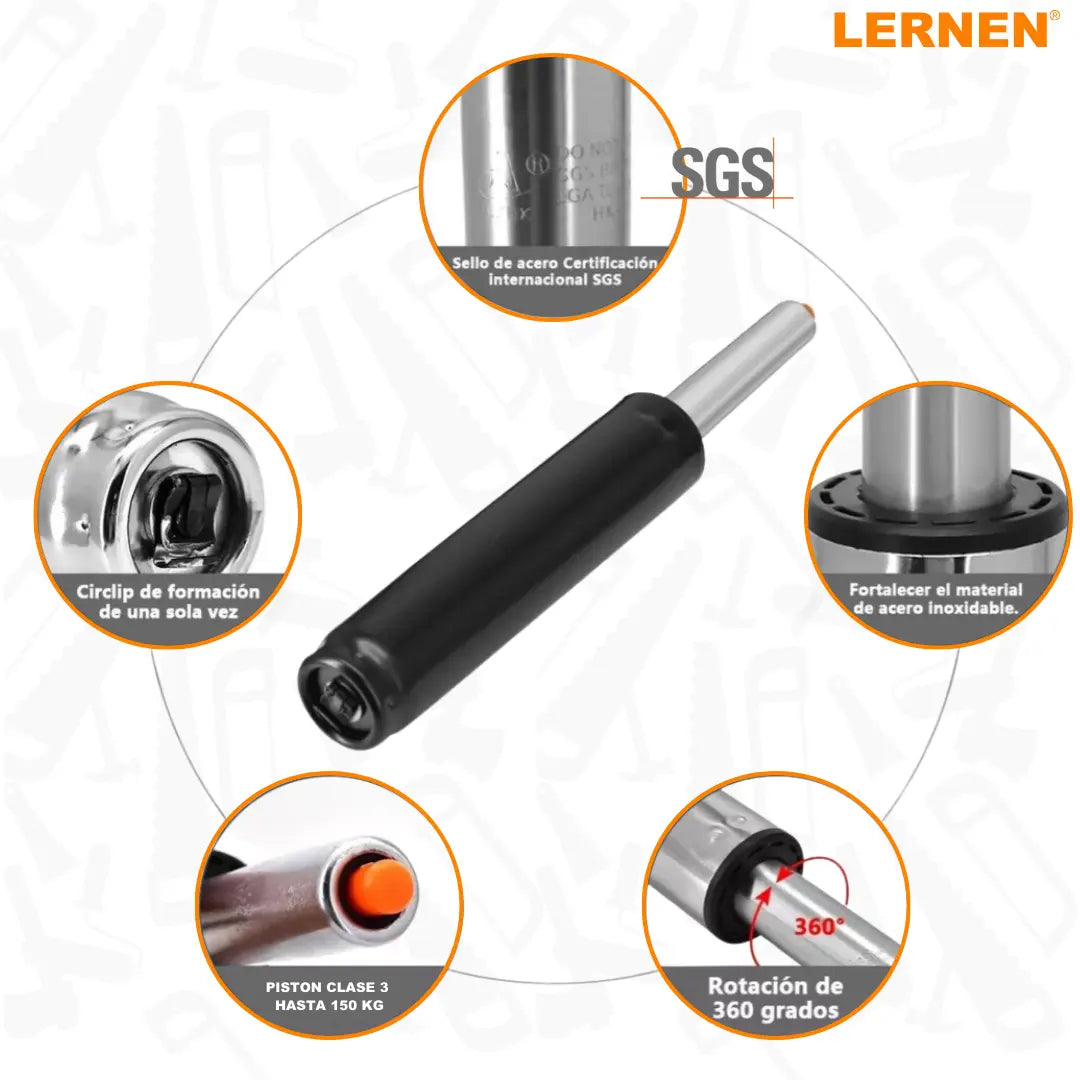 Pistón Universal Negro 140mm Lernen