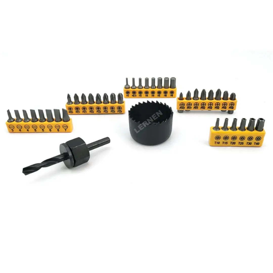 Maletín De 99 Puntas De Taladro, Brocas Y Dados Lernen