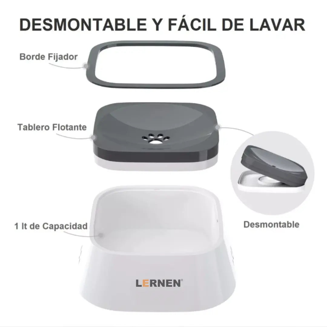 Plato Bebedero Antiderrame Lernen