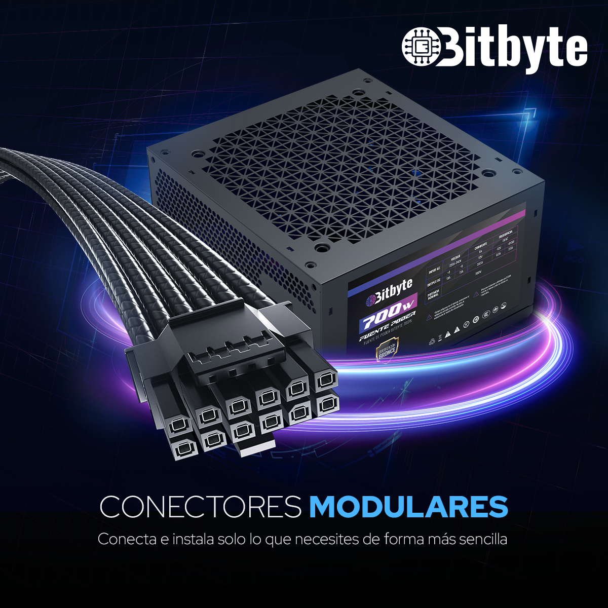 Fuente De Poder 700W Modular 80 Plus Bronze ATX Bitbyte