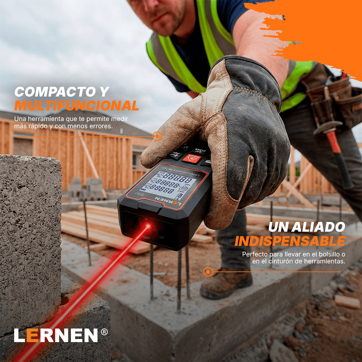 Medidor De Distancia Laser Digital 40m LERNEN