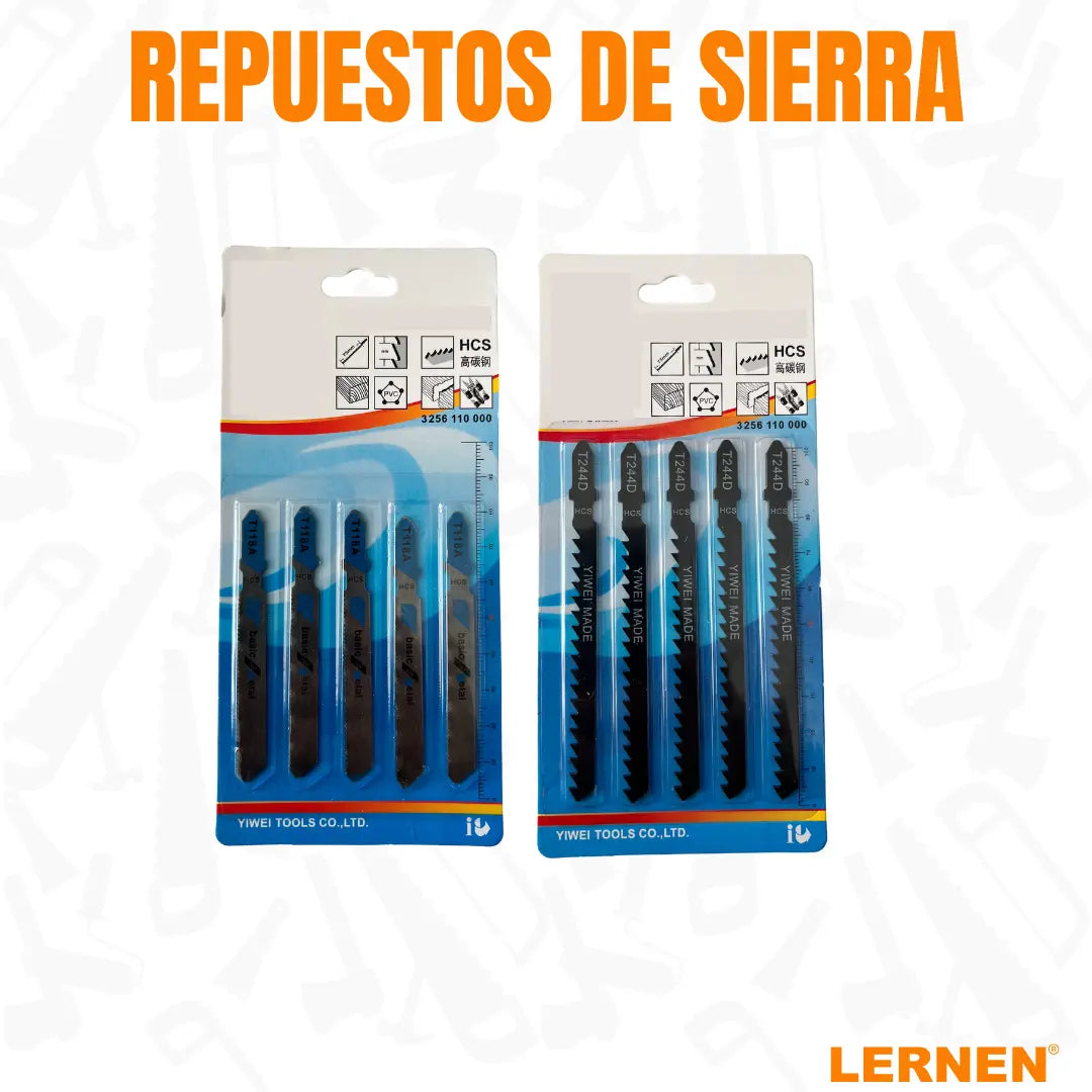 Sierra Caladora LERNEN - 400w 3000 Rpm Cuchillo 55mm + 10 Sierras Lernen
