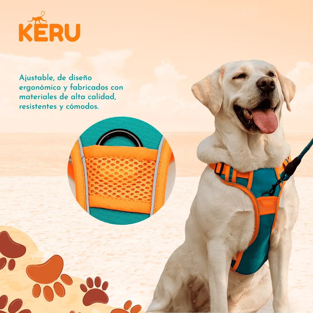 Arnes Mascota Naranjo - Varias Tallas Keru