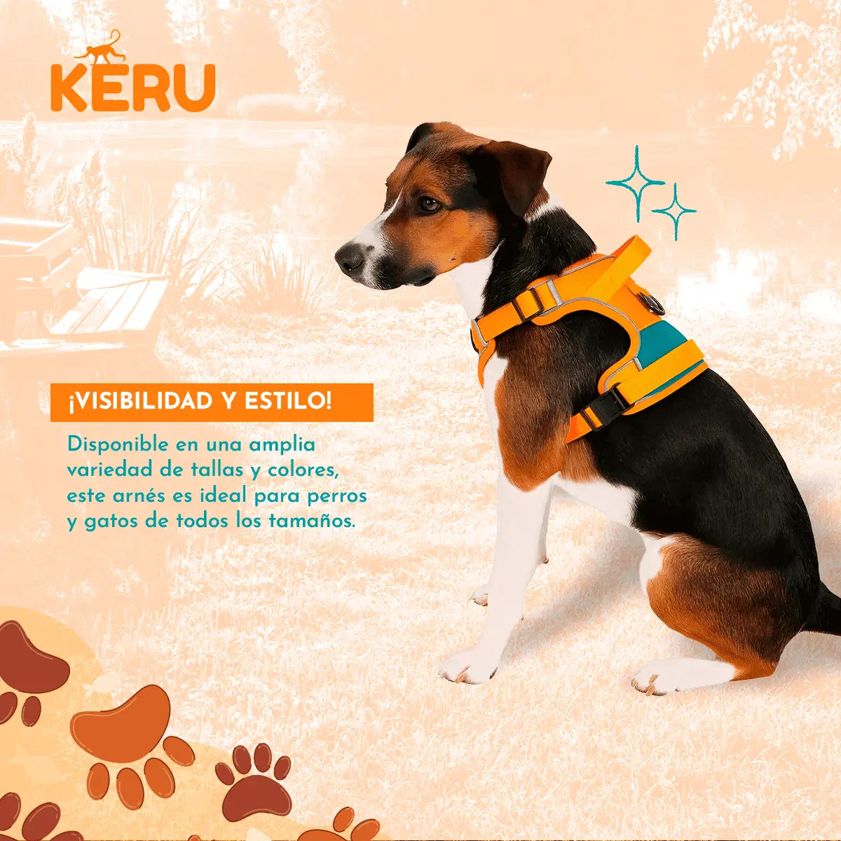 Arnes Mascota Naranjo - Varias Tallas Keru