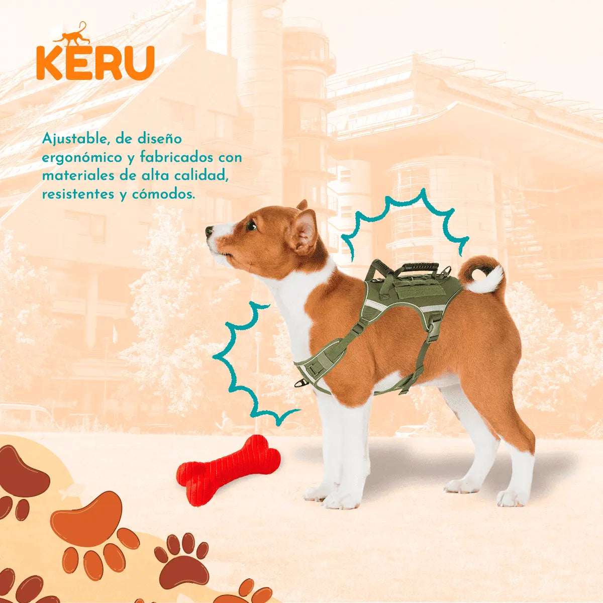 Arnes Mascota Verde - Varias Tallas Keru