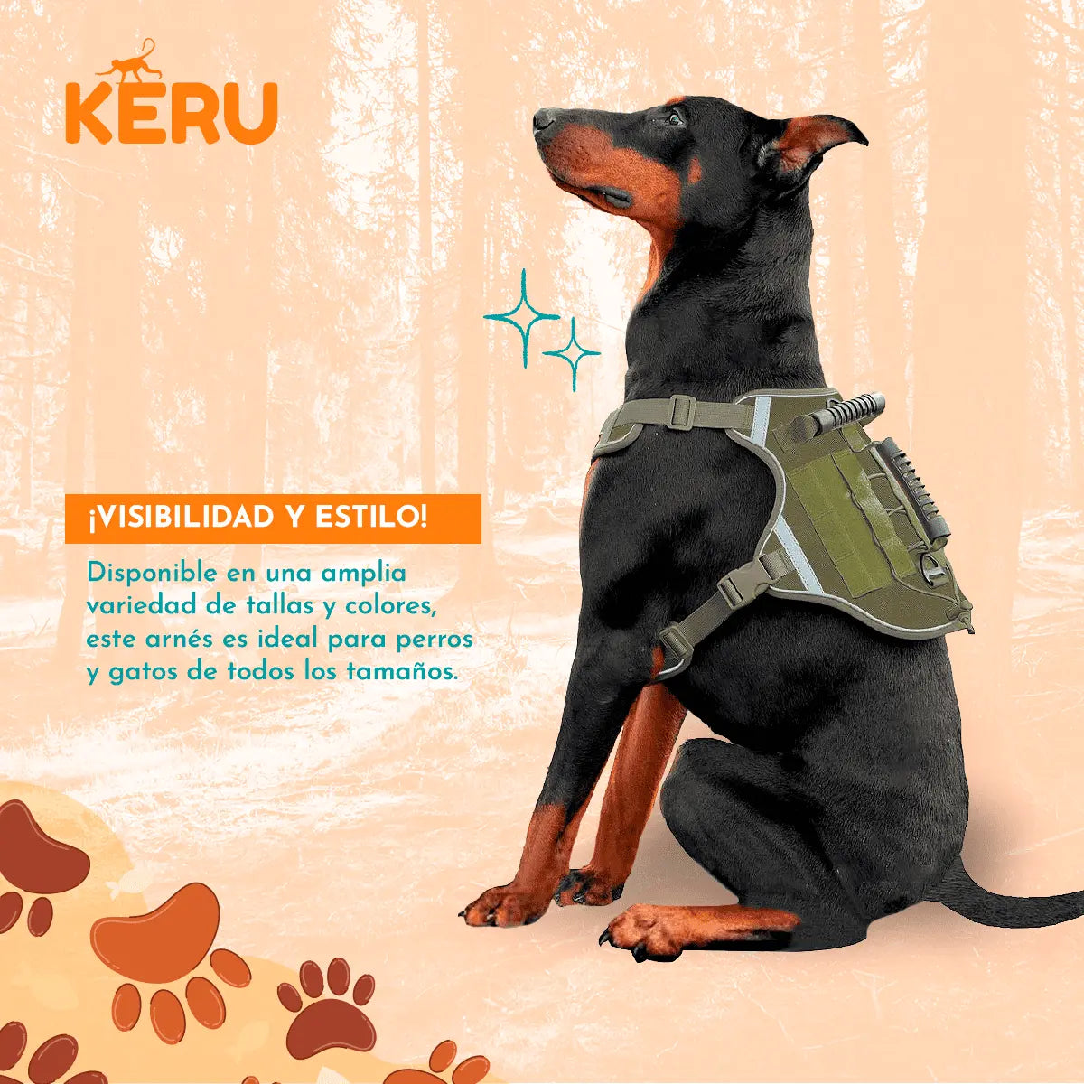 Arnes Mascota Verde - Varias Tallas Keru