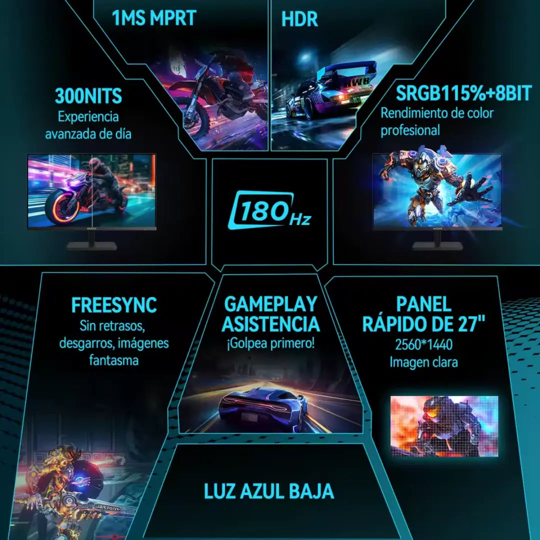 Monitor Gamer 27" ARZOPA M1RC 180Hz 2K QHD Arzopa