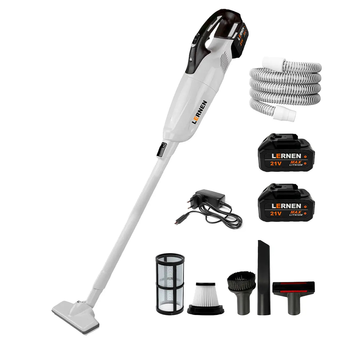 Aspiradora Inalámbrica Lernen 21v + 2 Baterías + Accesorios Lernen