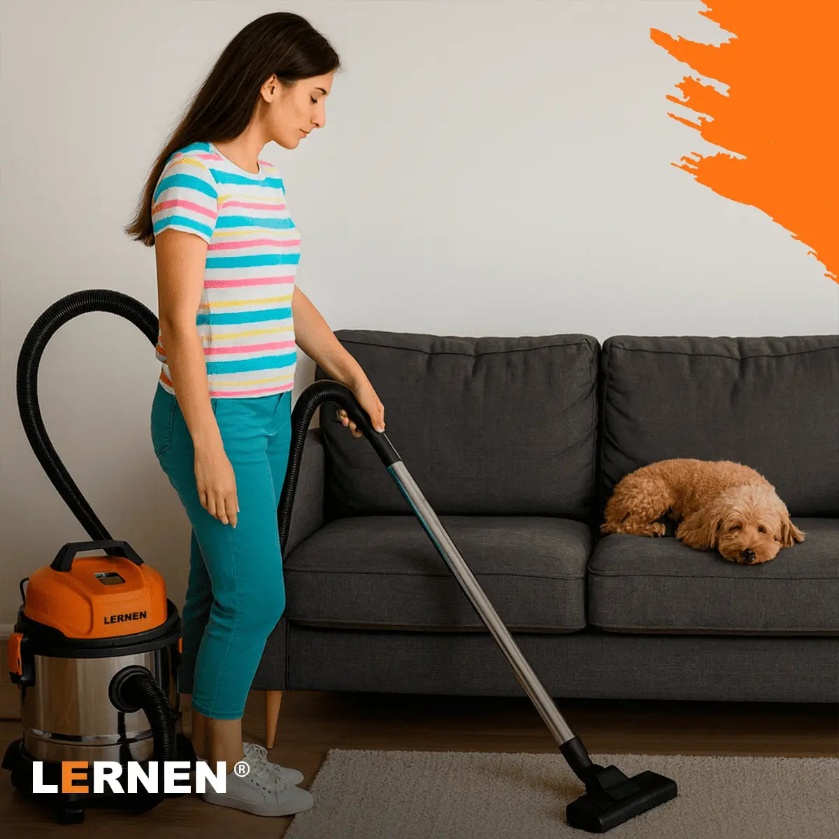 Aspiradora LERNEN Multifunción Metálica Polvo Agua 15 Litros 1400w Lernen