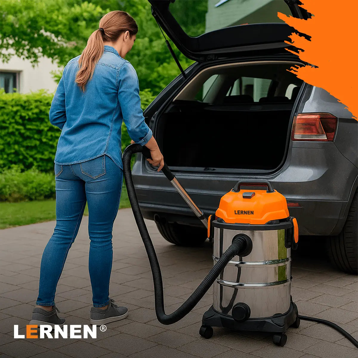 Aspiradora LERNEN Multifunción Metálica Polvo Agua 30 Litros 1500w Lernen