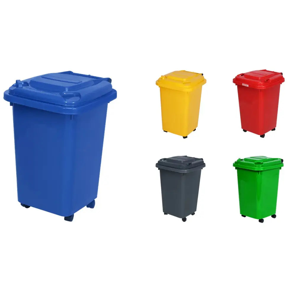Basurero Contenedor De Basura 50 Litros Con Ruedas - Colores