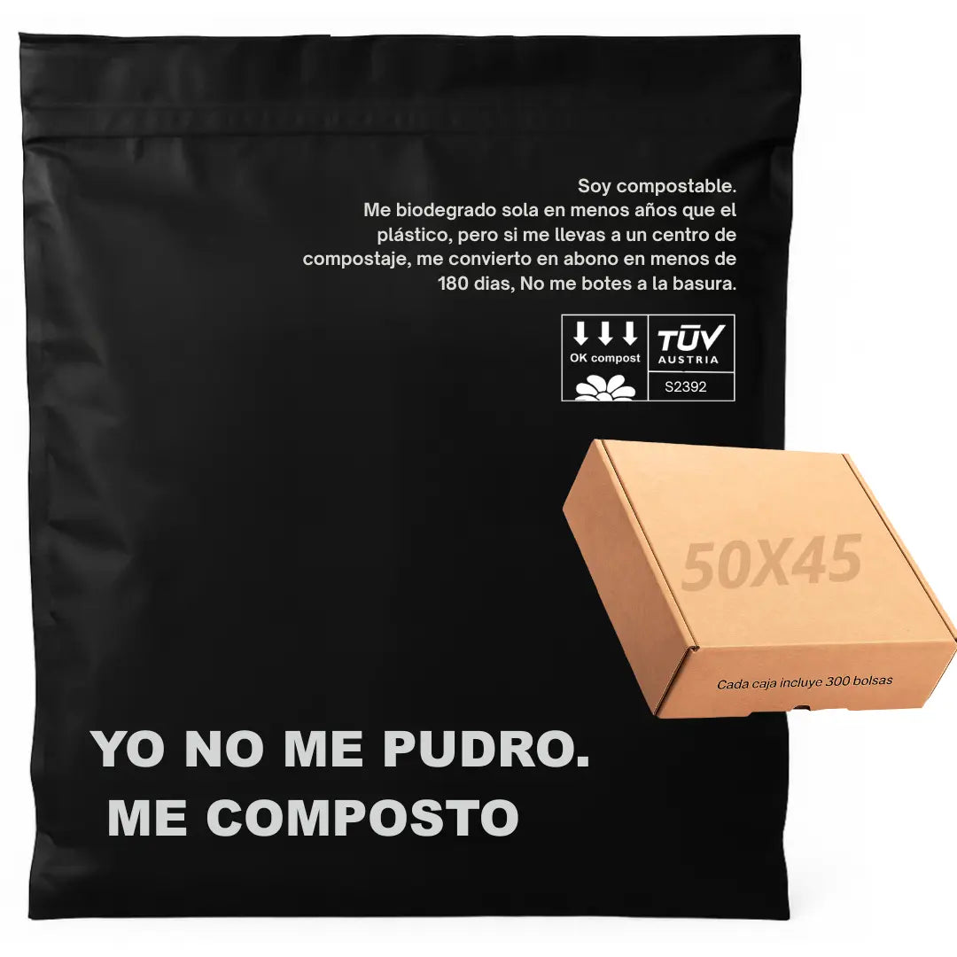 Bolsa Compostable Tipo Courier 45x50 Cm, Caja 300 Unidades