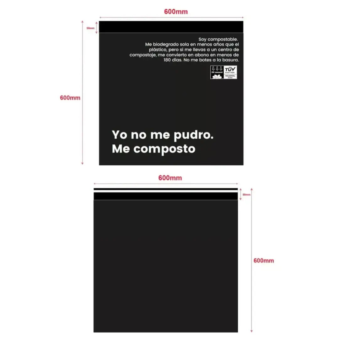 Bolsa Compostable Tipo Courier 60x60 Cm, 250 Unidades Lernen