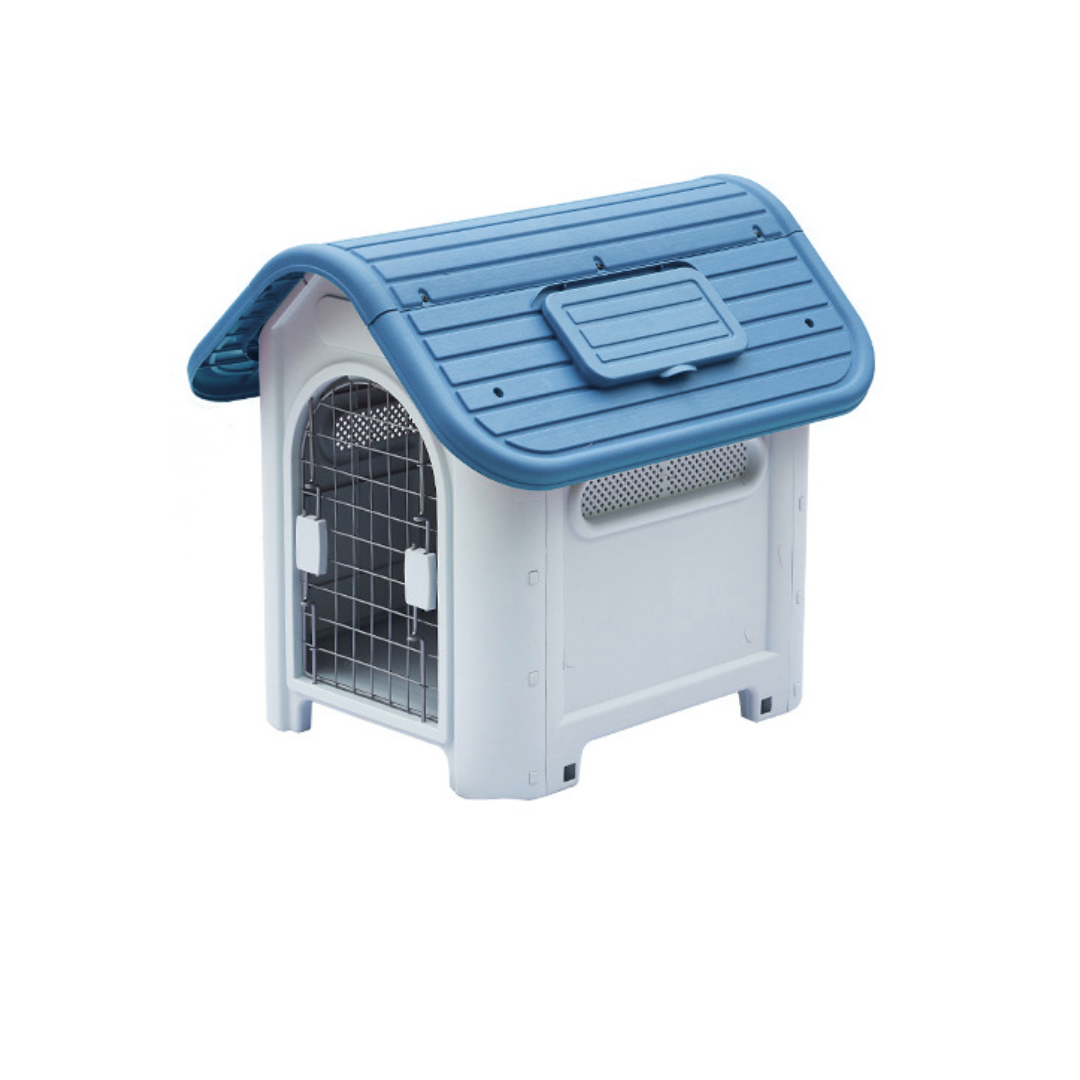 Casa para Perro con Ventana y Techo Azul Keru