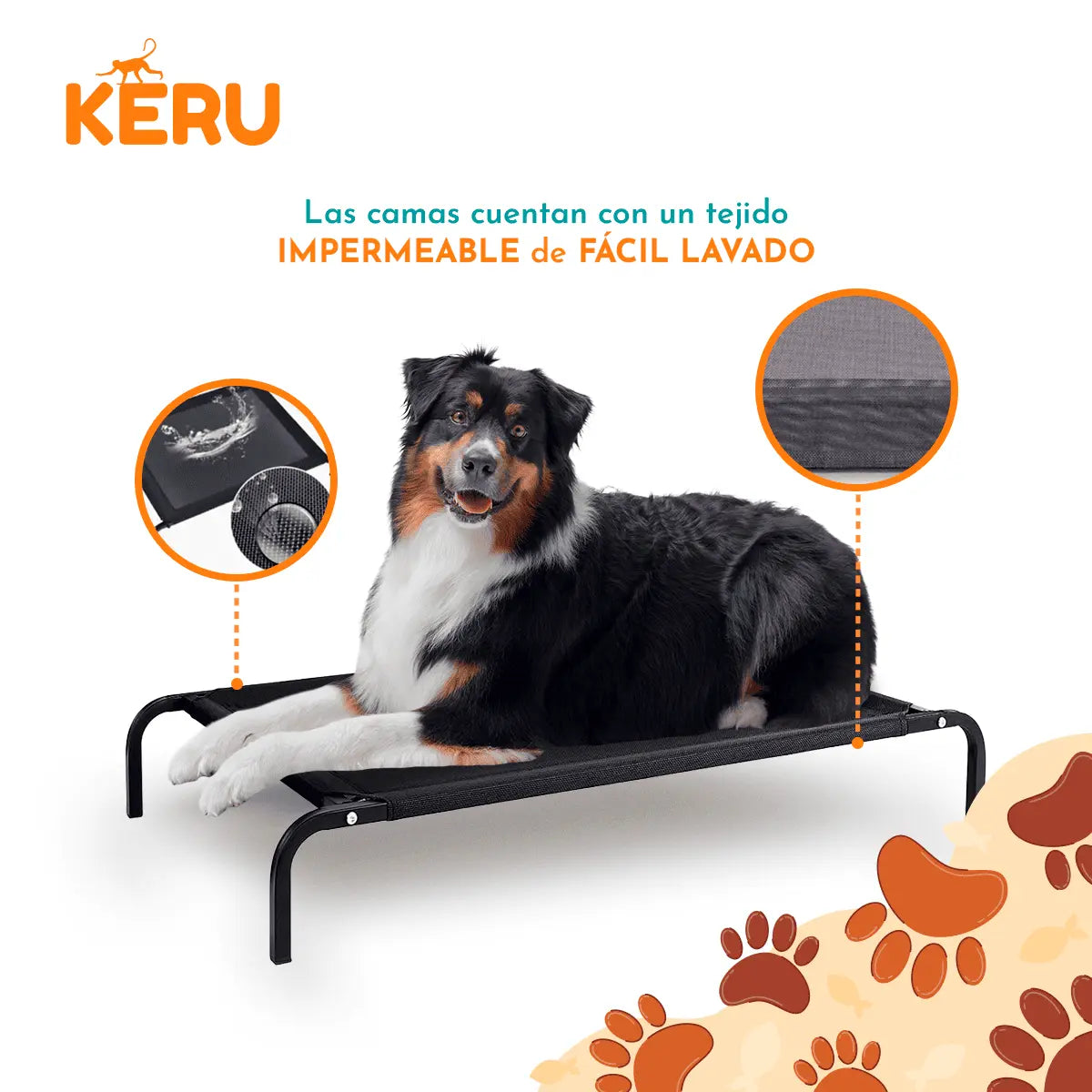 Cama Refrescante En Altura Para Perros y Gatos - Tallas Keru
