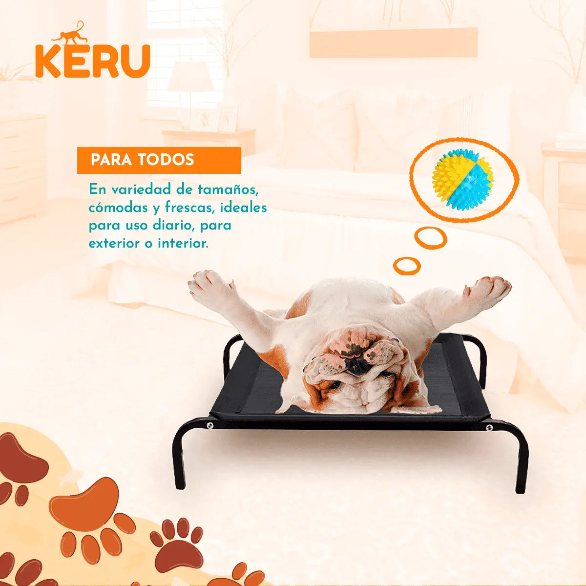 Cama Refrescante En Altura Para Perros y Gatos - Tallas Keru