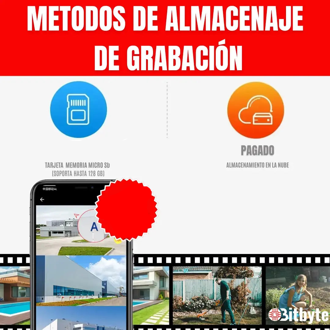 Cámara de seguridad Solar Wifi Exterior Impermeable 4MP + SD 64 GB Lernen