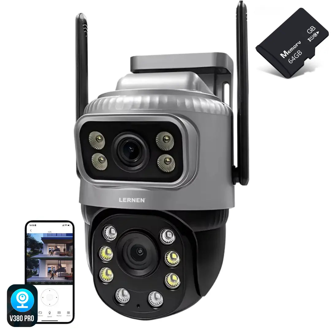 Cámara de seguridad Wifi Exterior Impermeable 3MP + SD 64 GB