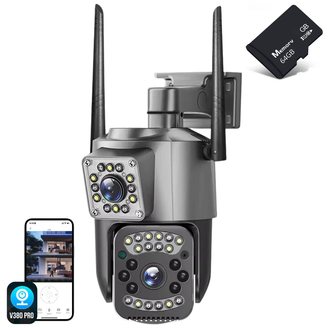 Cámara de seguridad Wifi Exterior Impermeable 4MP + SD 64 GB