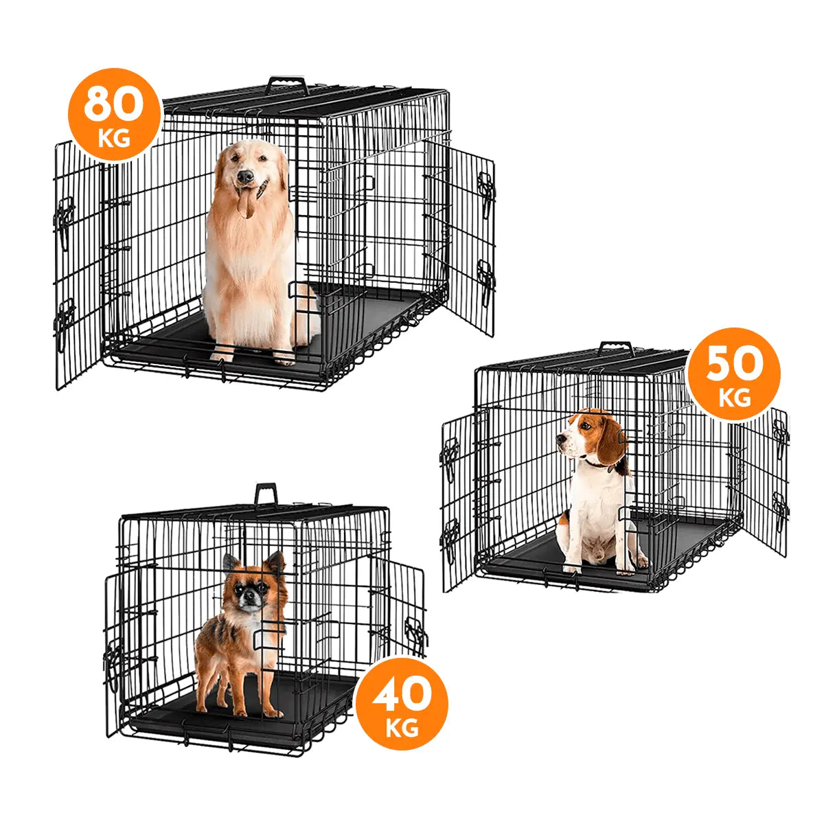 Canil Para Perros Desarmable 2 Puertas - 3 Tamaños Keru