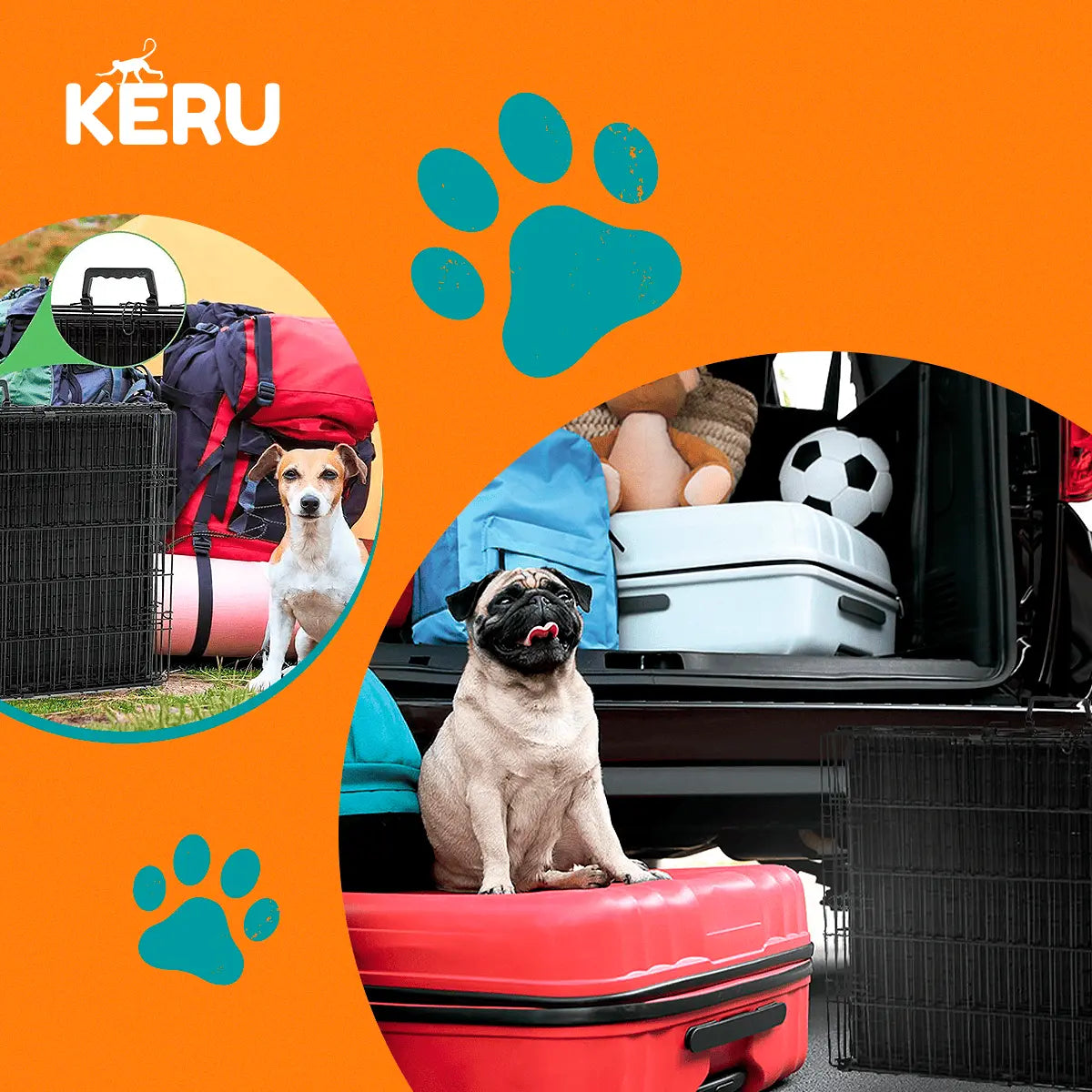 Canil Para Perros Desarmable 2 Puertas - 3 Tamaños Keru