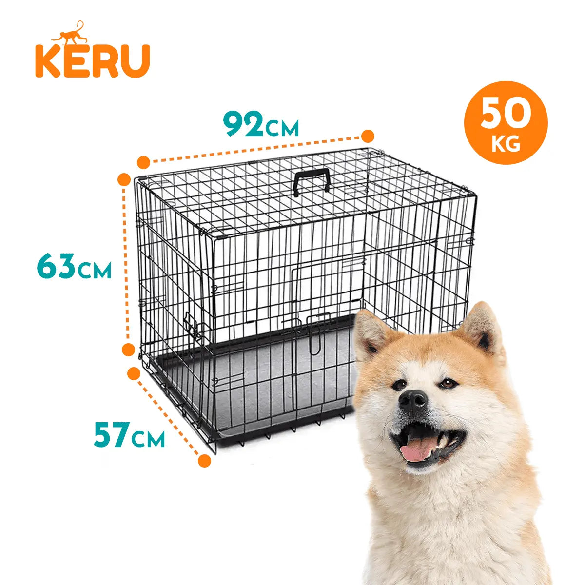 Canil Para Perros Desarmable 2 Puertas - 3 Tamaños Keru