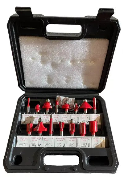 Pack 15 Fresas Broca Para Fresadora Tupi + Maletín Lernen