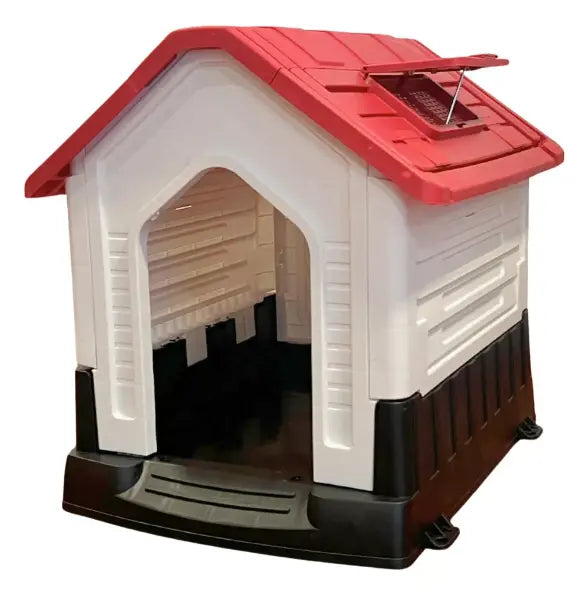 Casa De Perro M Lernen - Con Ventana De Ventilación Color Rojo Keru