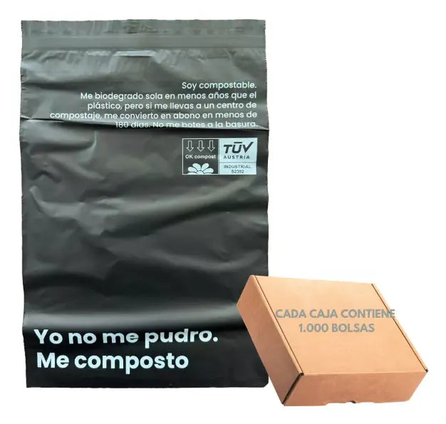 Bolsa Compostable Tipo Courier 20x30 Cm, Caja 1.000 Unidades Lernen