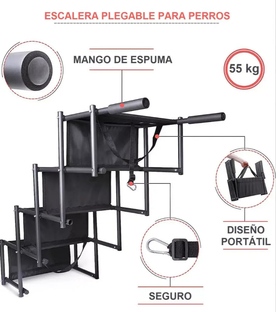 Escalera Para Perros Y Mascotas De 4 Peldaños Resistente Keru