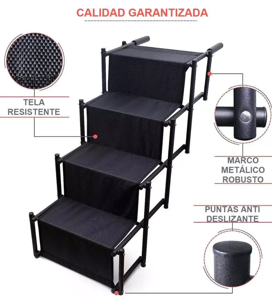 Escalera Para Perros Y Mascotas De 4 Peldaños Resistente Keru