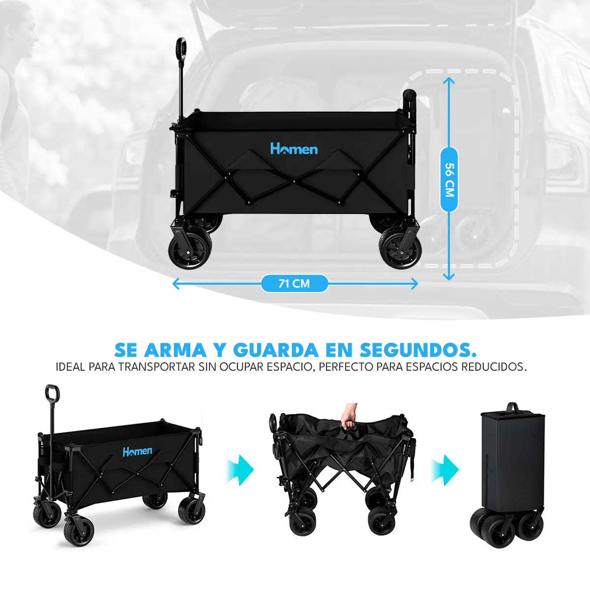 Carro de Compras y Camping Plegable Homen