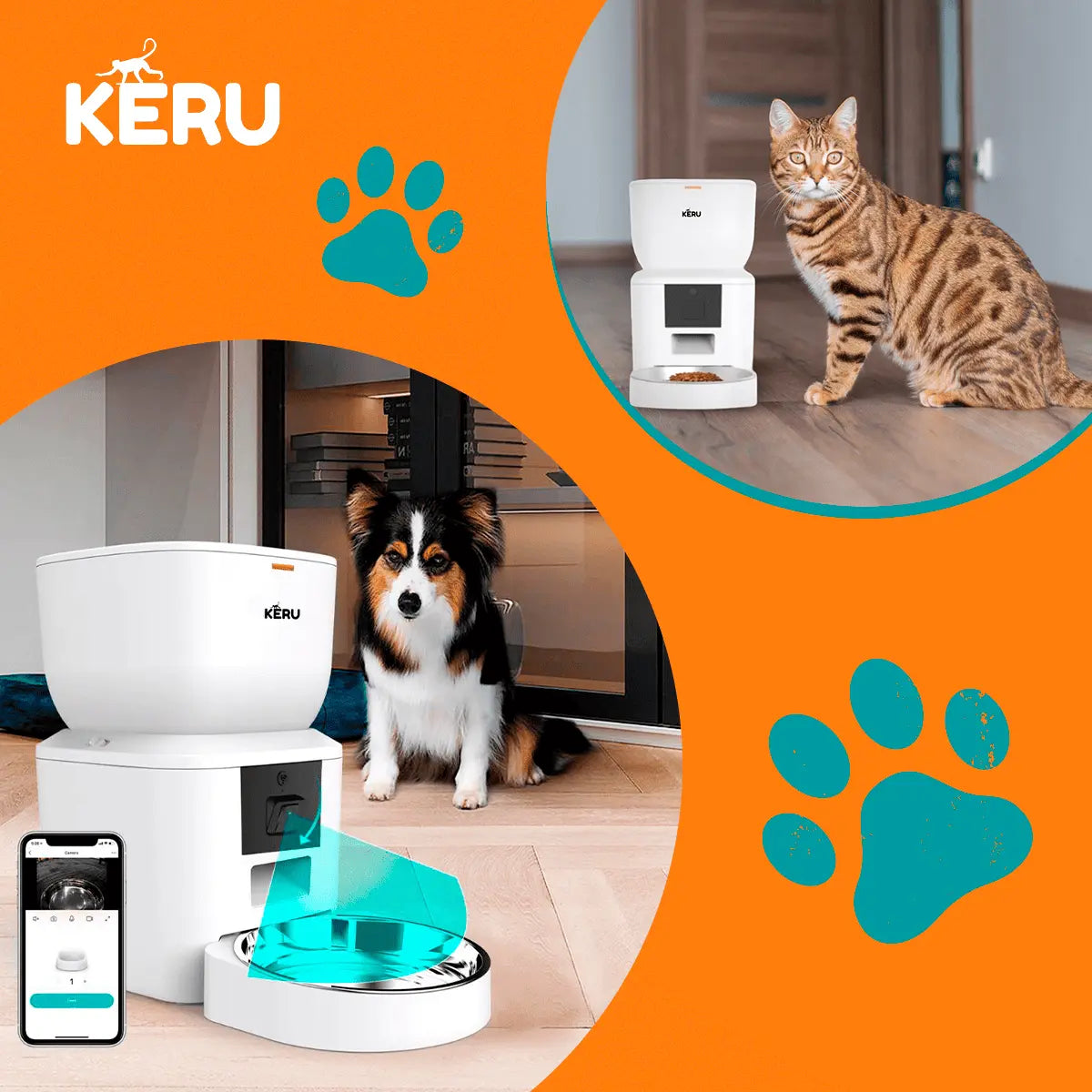 Comedero Automático Wifi Con Cámara Blanco Keru