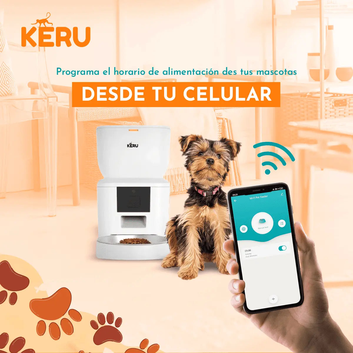 Comedero Automático Wifi Con Cámara Blanco Keru