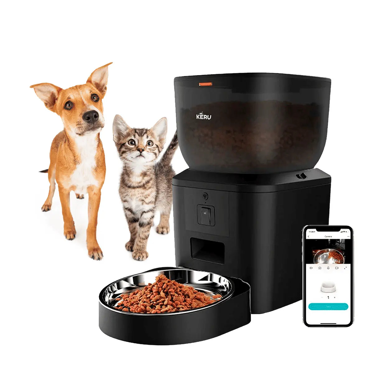 Comedero Automático Wifi Con Cámara Negro Keru