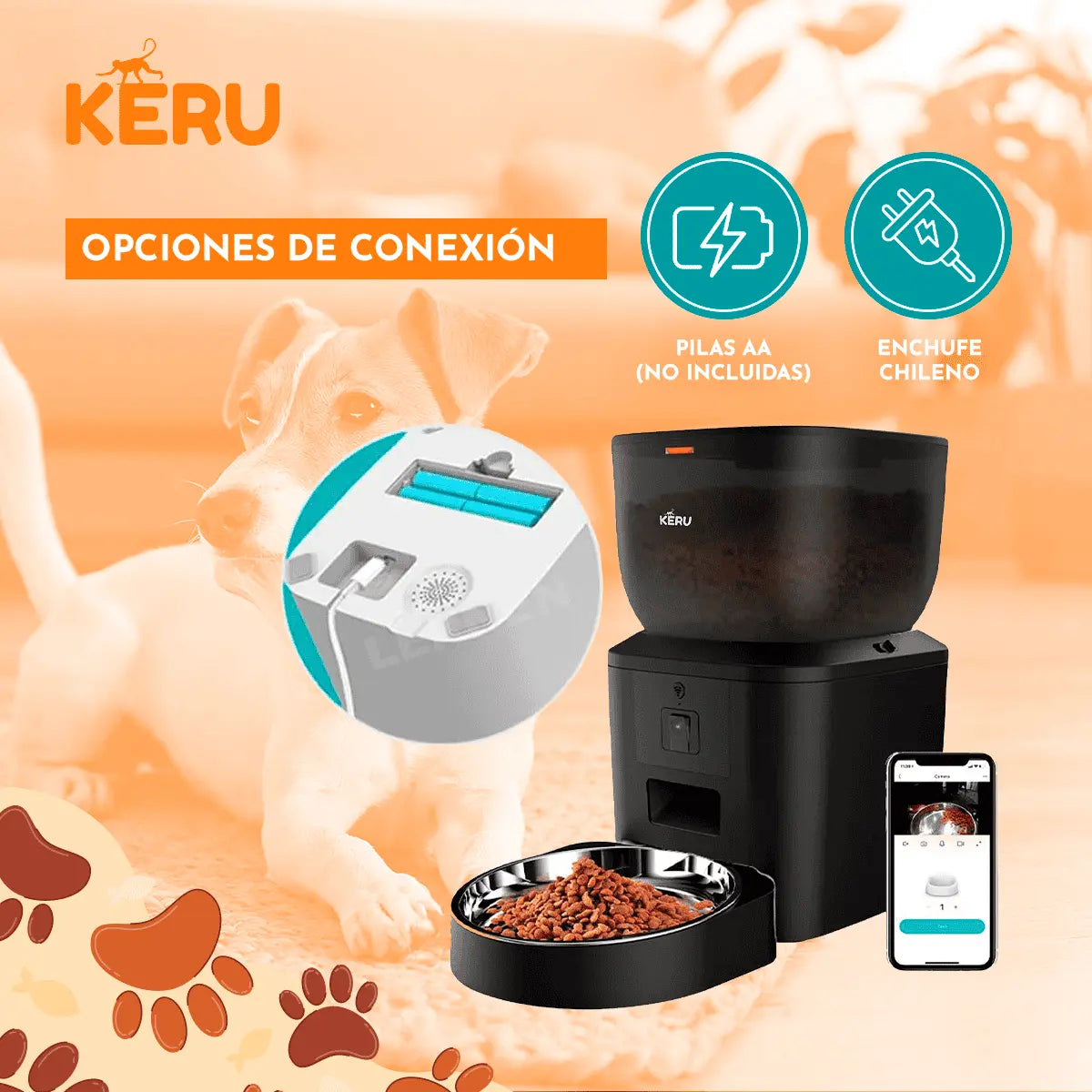 Comedero Automático Wifi Con Cámara Negro Keru