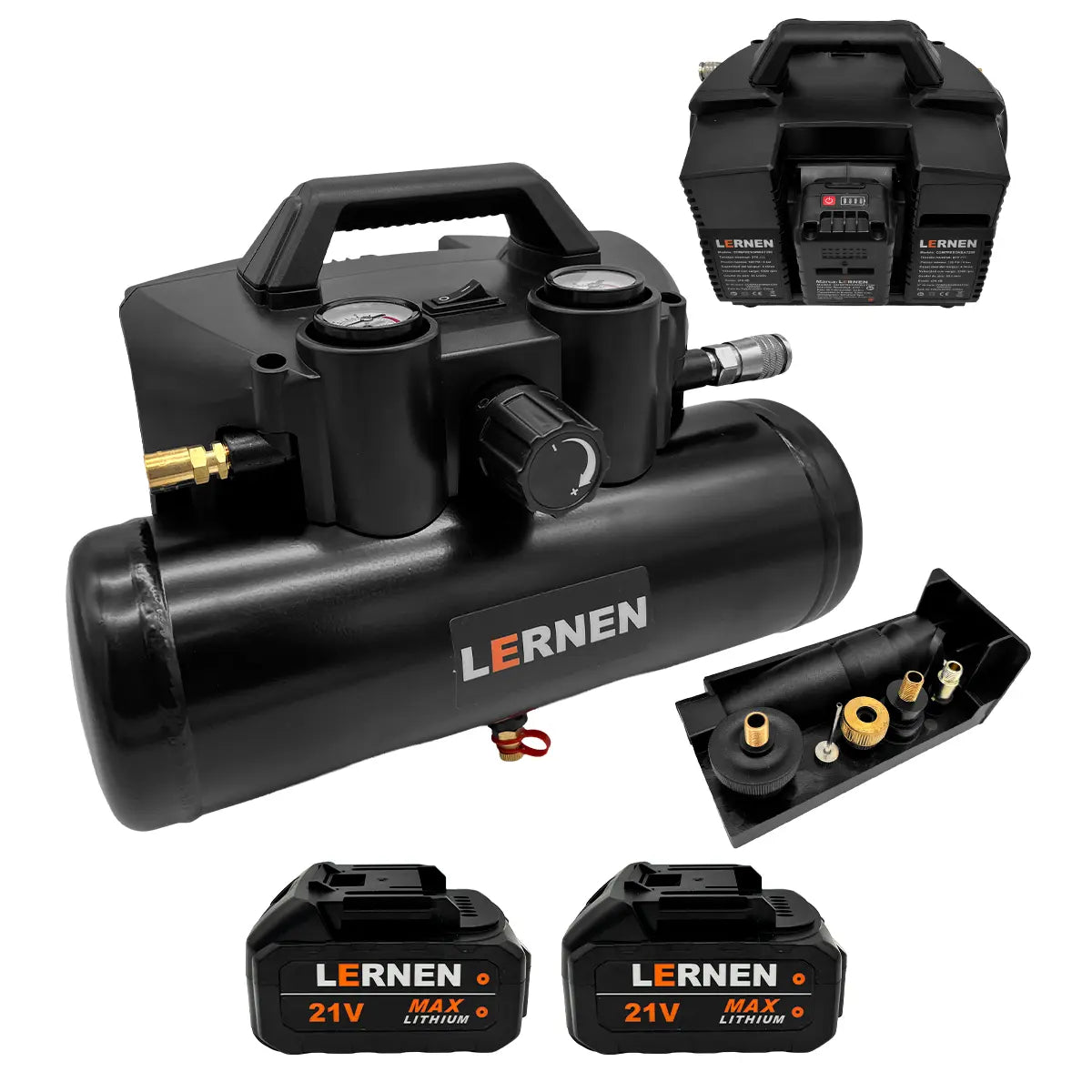 Compresor de Aire Inalámbrico 290 W — 120 PSI / 4 L Lernen