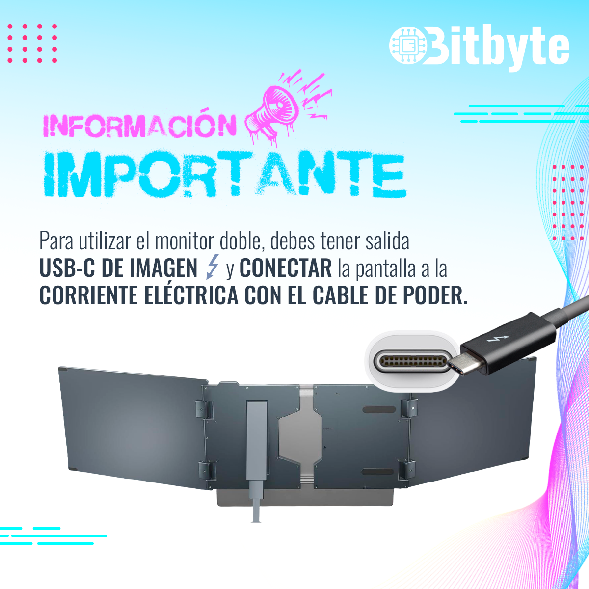 Monitor Doble Bitbyte 14" Full HD