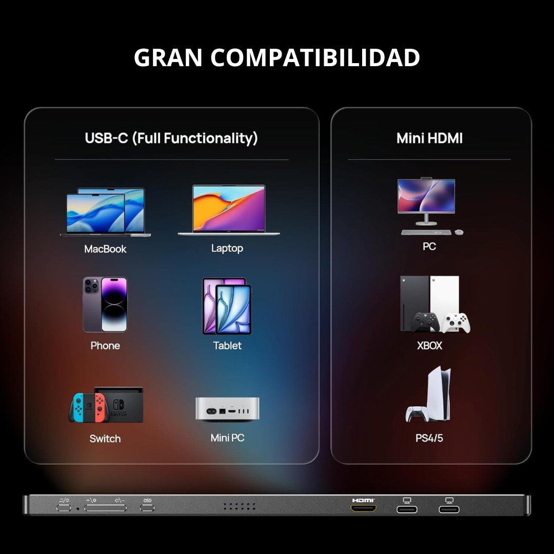 Monitor Portátil ARZOPA Z1FC 16.1” Full HD 144Hz – Ultra Ligero