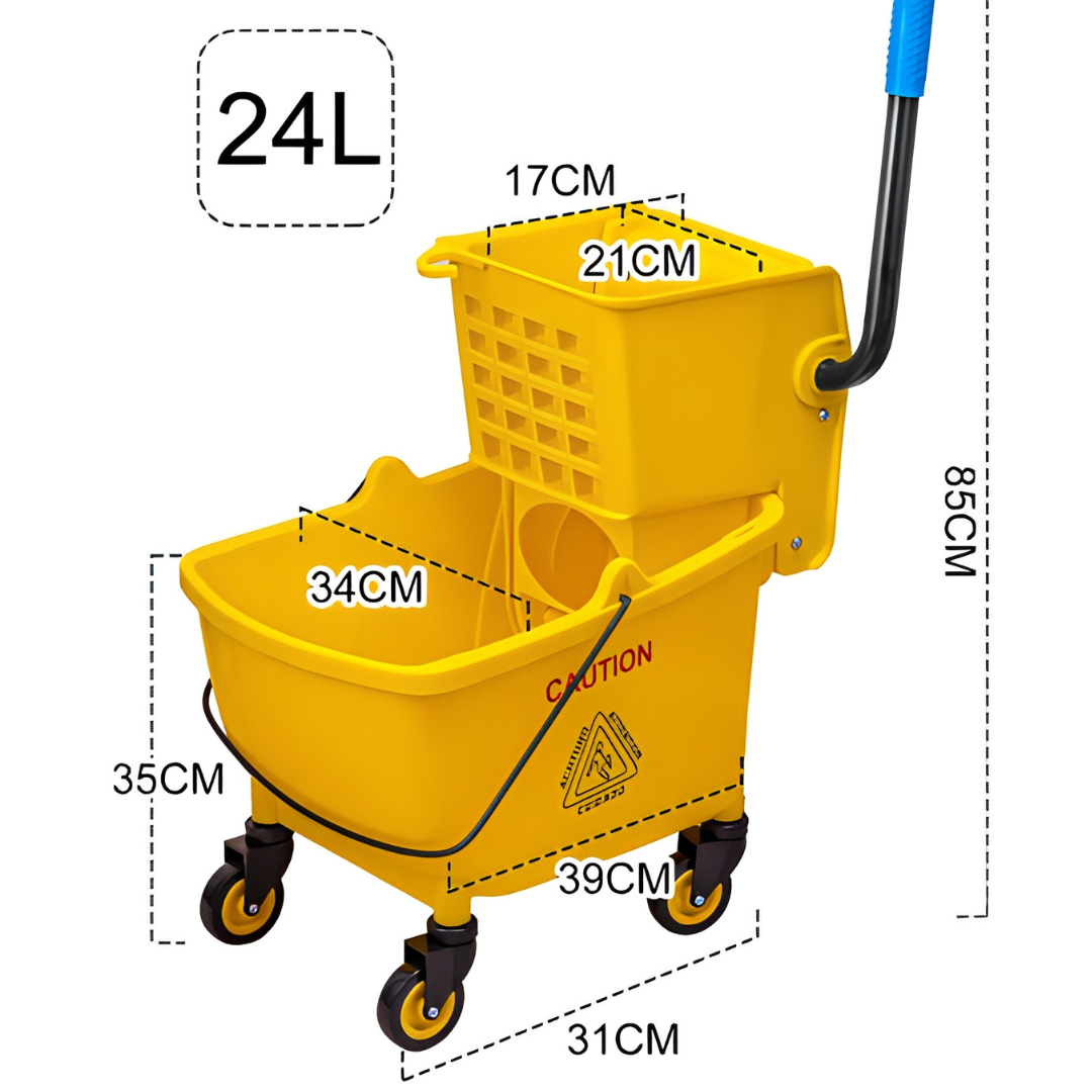 Carro Estrujador De Aseo Mopa 24 litros Amarillo