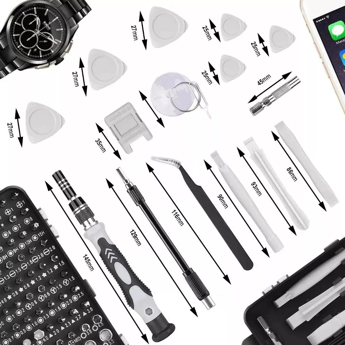 Kit De 115 Puntas De Precisión Destornillador Puntas Dados LERNEN Lernen