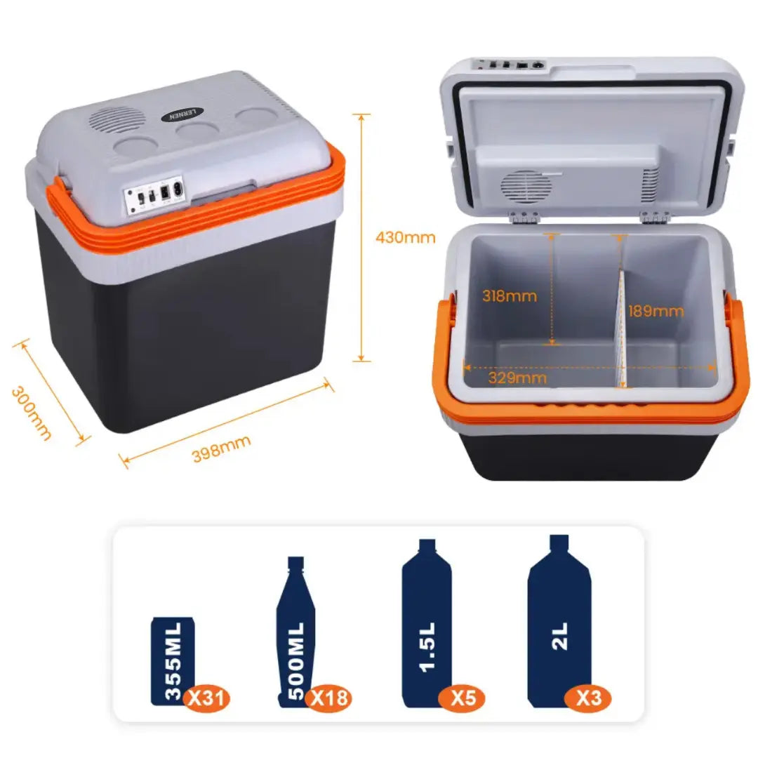 Cooler Portátil Eléctrico 24 Lt 12v Para Autos O Enchufe Ac / Dc Lernen