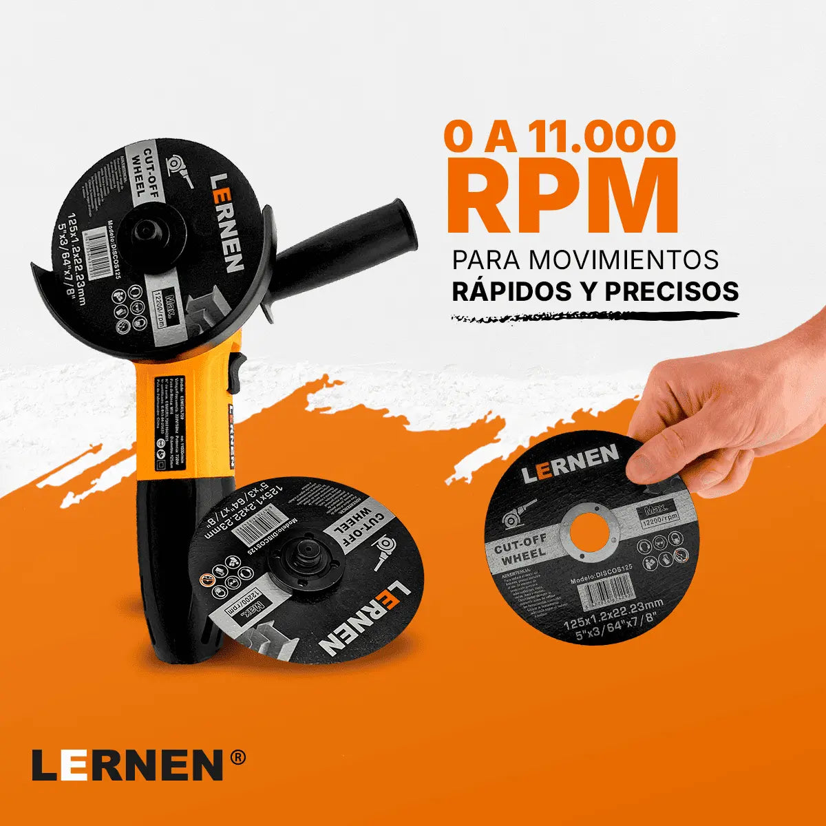 Esmeril Angular Eléctrico LERNEN 125mm – 720W Lernen