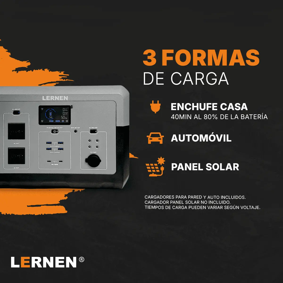 Estación De Energía Portátil Lernen 1.500w Generador Eléctrico Lernen