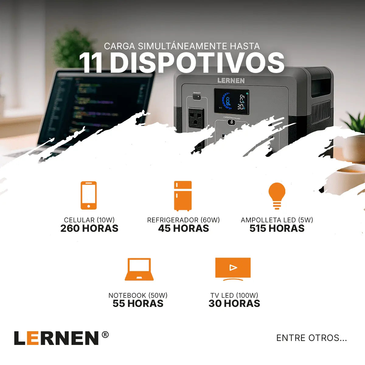 Estación De Energía Portátil Lernen 2400w Generador Eléctrico Lernen