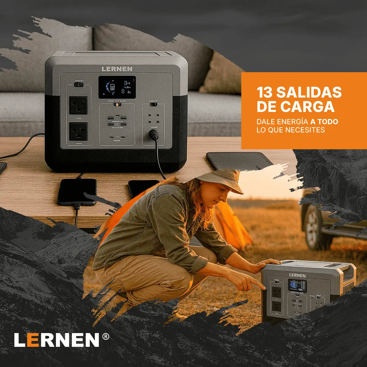 Estación De Energía Portátil Lernen 2400w Generador Eléctrico Lernen