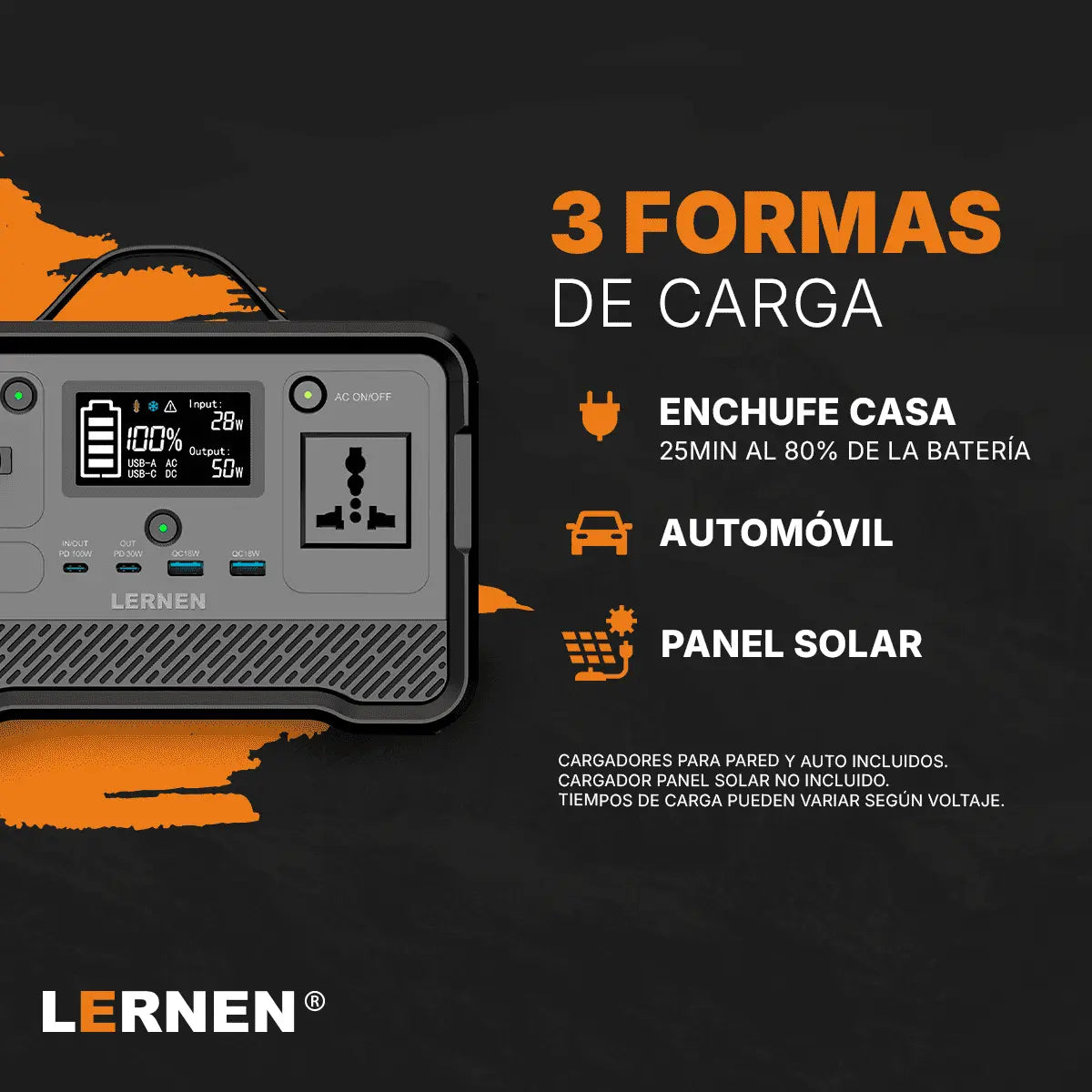 Estación De Energía Portátil Lernen 350w Generador Eléctrico Lernen