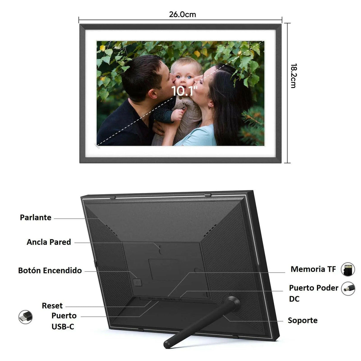 Marco De Foto Digital Inteligente 10''- 32 GB Arzopa