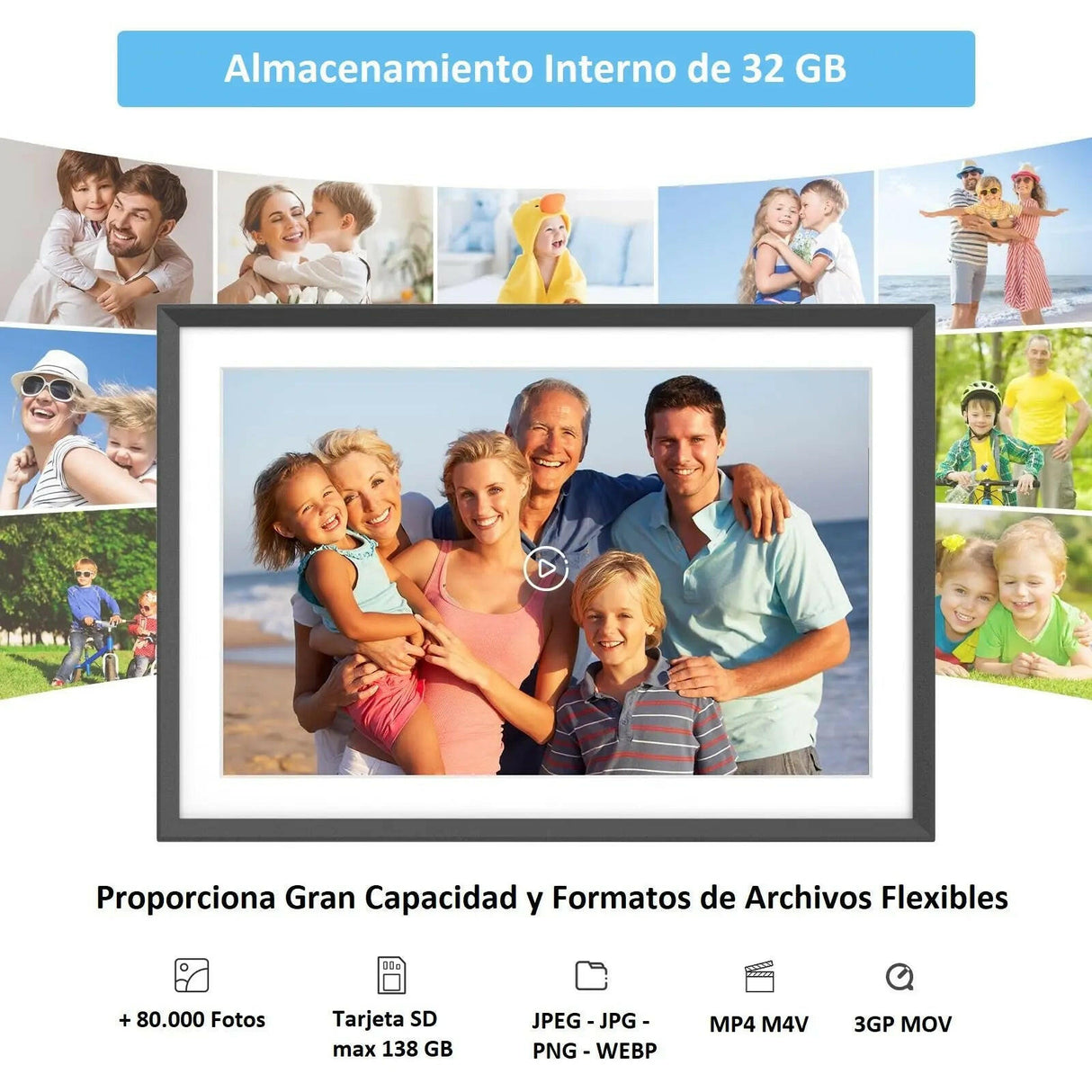 Marco De Foto Digital Inteligente 10''- 32 GB Arzopa