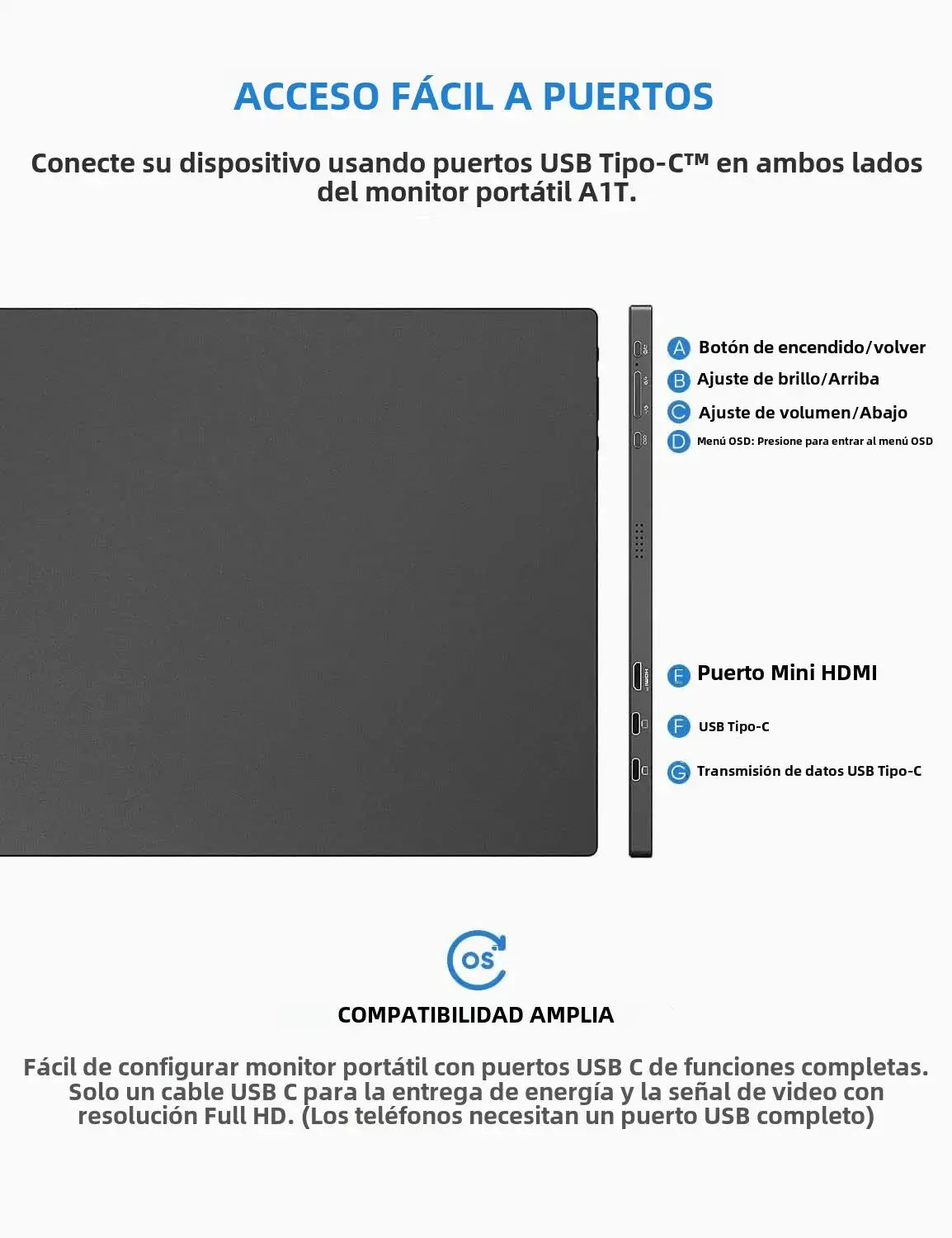 Monitor Portátil Arzopa A1T - 15.6" Touch Arzopa